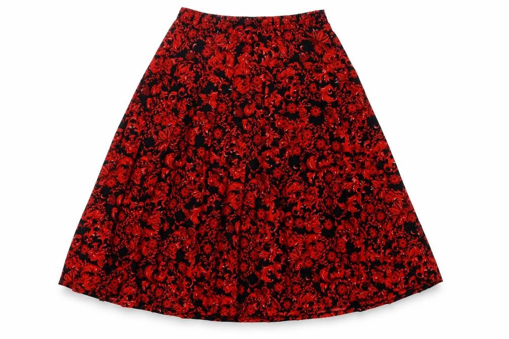 Ottima Womens Red Geometric Polyester Pleated Skirt Size 30 in
