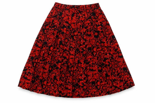 Ottima Womens Red Geometric Polyester Pleated Skirt Size 30 in