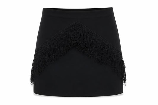 Zara Womens Black Polyester A-Line Skirt Size S Zip