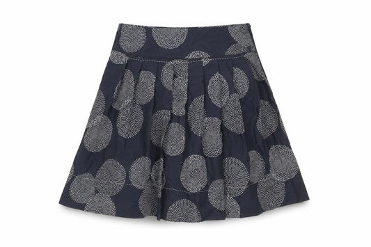 Marks & Spencer Womens Grey Geometric Polyester A-Line Skirt Size 34 in Zip