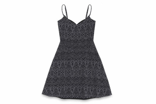 Topshop Womens Black Geometric Viscose Tank Dress Size 8 V-Neck Pullover