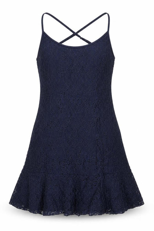 Cotton On Womens Blue Floral Polyamide Slip Dress Size L Round Neck Pullover