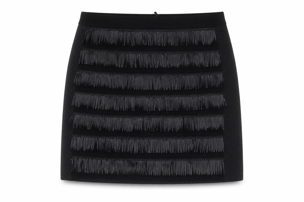 Sisley Womens Black Polyester A-Line Skirt Size 30 in Zip