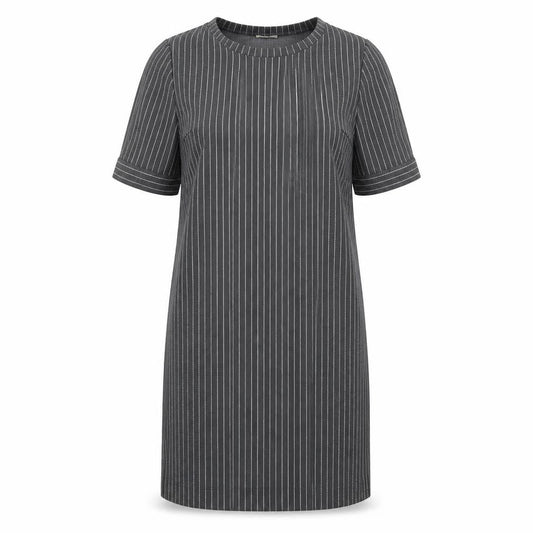 Fame and Dilancy Womens Grey Striped Polyester T-Shirt Dress Size XL Round Neck Pullover