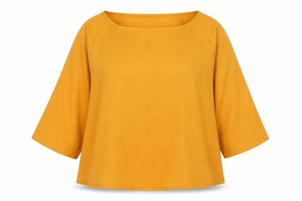 River Island Womens Orange Polyester Basic Blouse Size 10 Boat Neck - Wide Sleeve