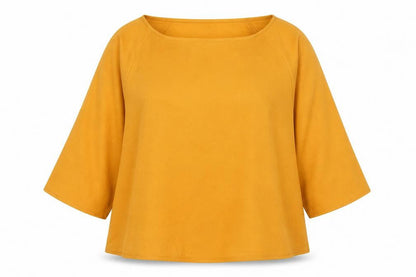 River Island Womens Orange Polyester Basic Blouse Size 10 Boat Neck - Wide Sleeve