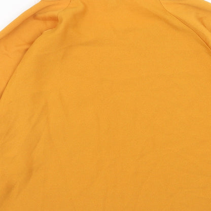 River Island Womens Orange Polyester Basic Blouse Size 10 Boat Neck - Wide Sleeve