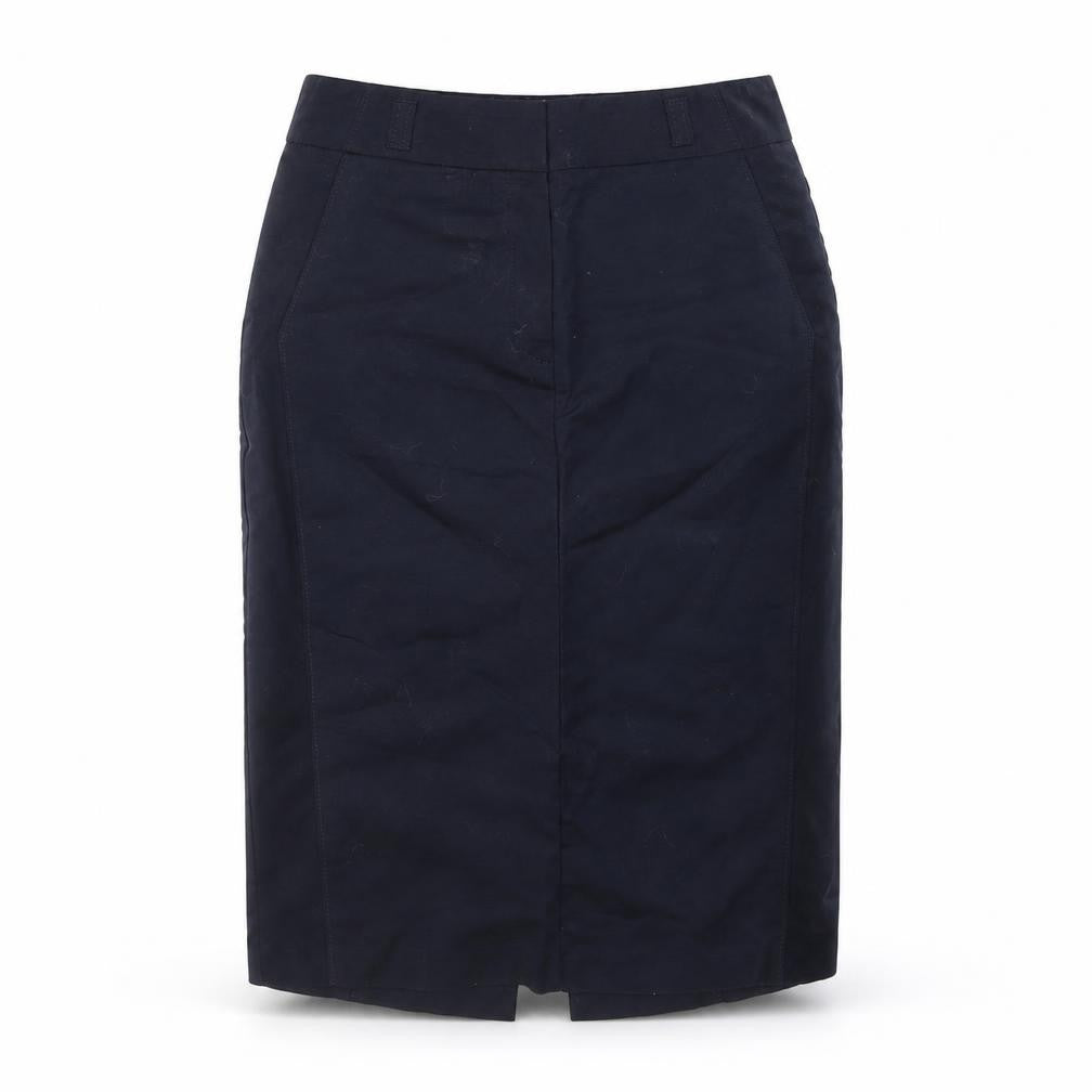 Per Una Womens Blue Cotton A-Line Skirt Size 8 Zip