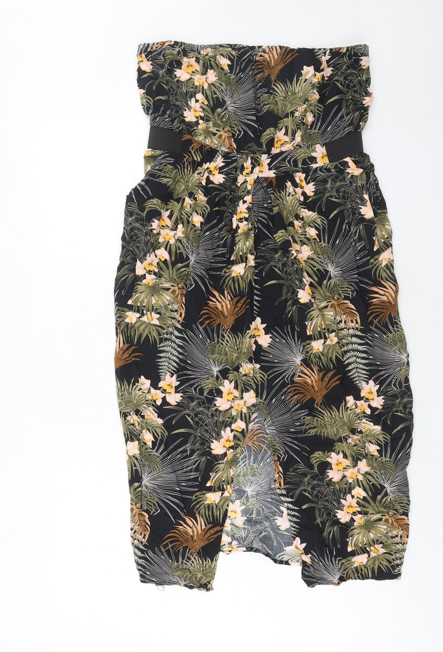 Warehouse Womens Multicoloured Floral Viscose A-Line Size 14 Off the Shoulder Pullover