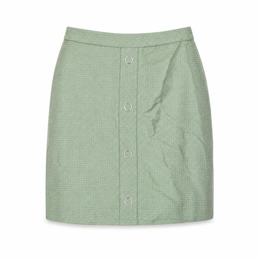 Marks & Spencer Womens Green Geometric Polyester A-Line Skirt Size 8 Zip