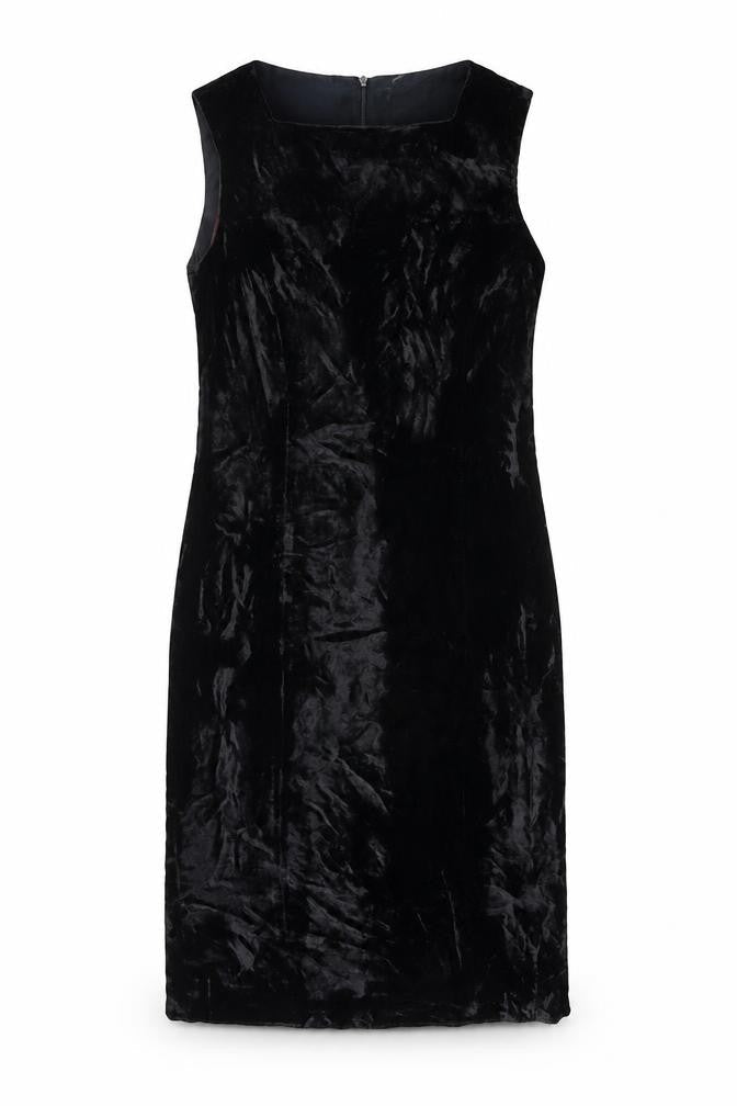 Liz Claiborne Womens Black Acetate Shift Size 4 Round Neck Zip