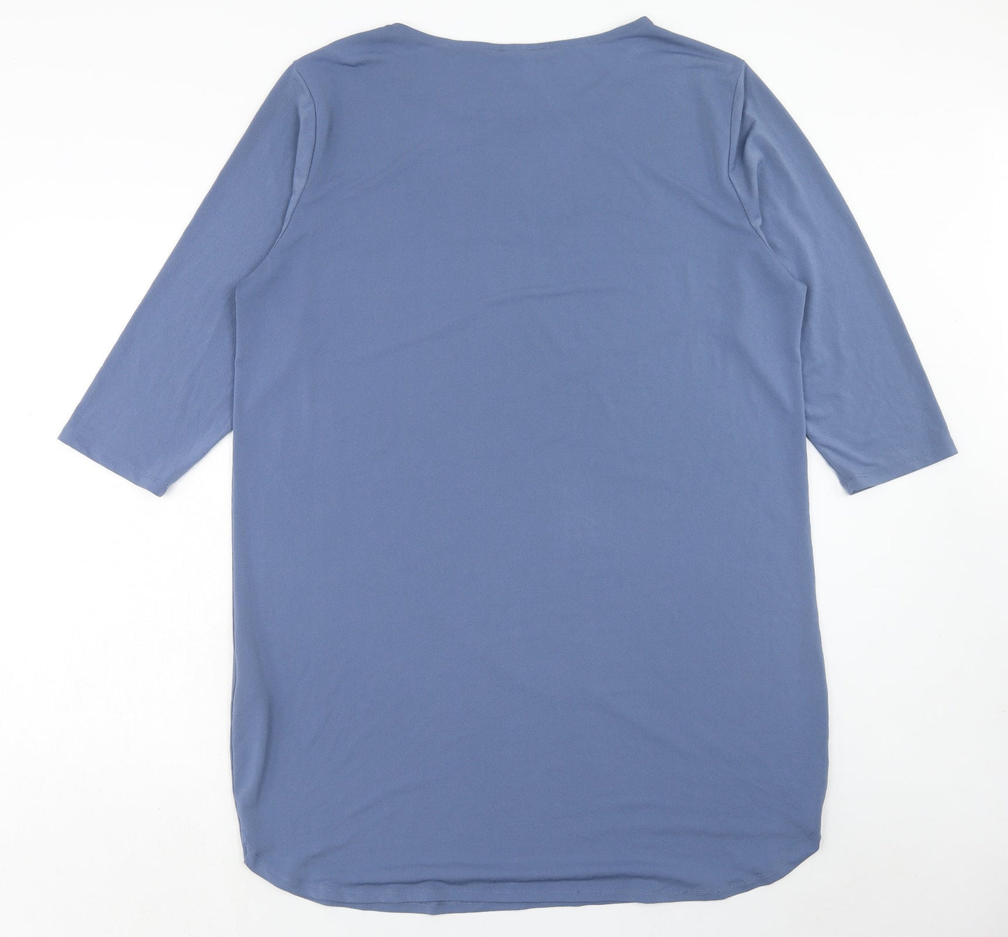 H&M Womens Blue Polyester A-Line Size L Round Neck Pullover