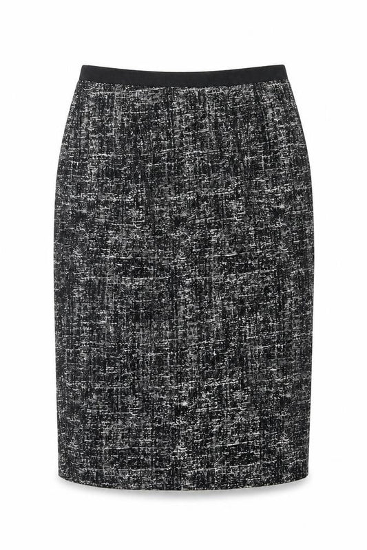 Marks & Spencer Womens Black Geometric Polyester Straight & Pencil Skirt Size 8 Zip
