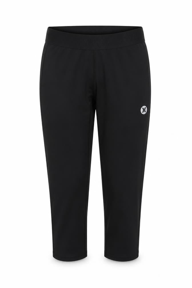 Hurley Womens Black Polyester Cropped Trousers Size S Regular Pullover