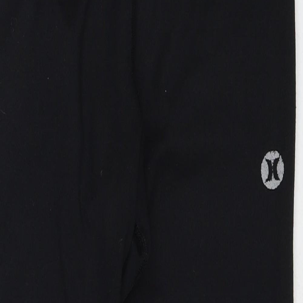Hurley Womens Black Polyester Cropped Trousers Size S Regular Pullover