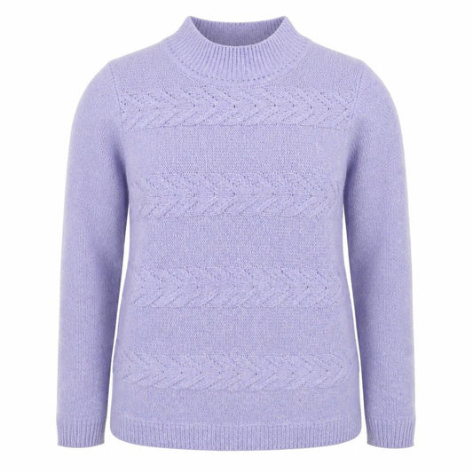 EWM Womens Purple Round Neck Geometric Acrylic Pullover Jumper Size 10 - Size 10-12