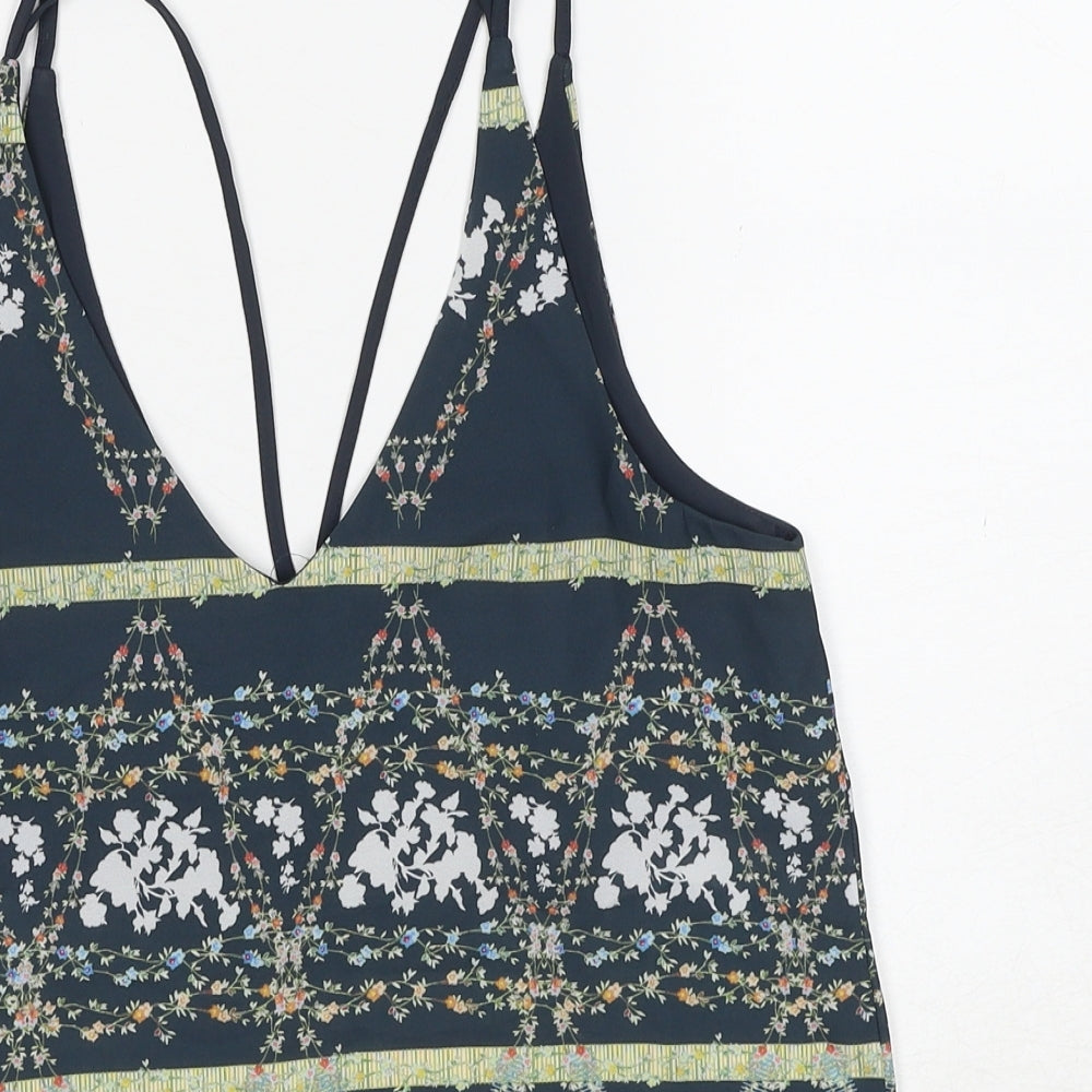 Topshop Womens Multicoloured Geometric Polyester Camisole Tank Size 6 V-Neck