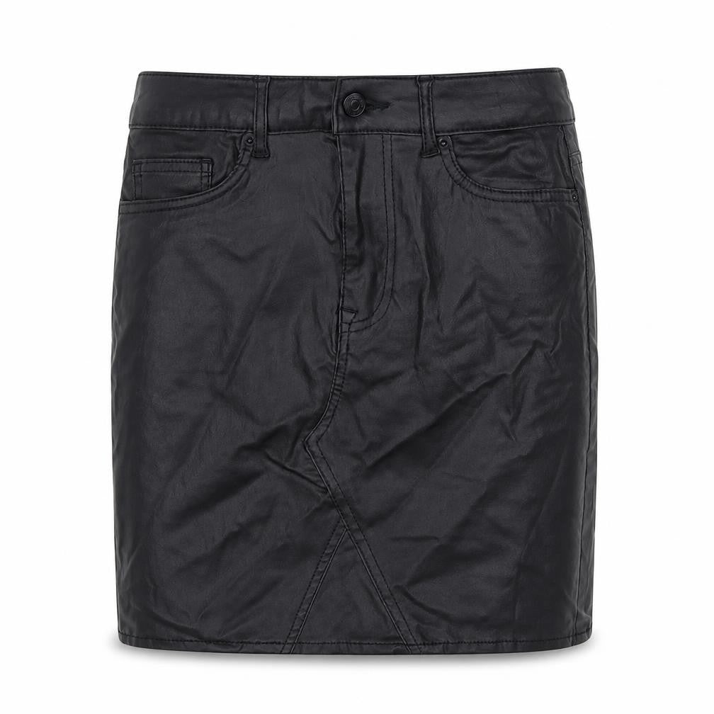 New Look Womens Black Polyester A-Line Skirt Size 8 Zip