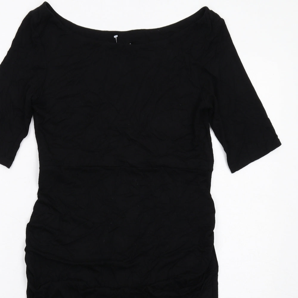 ASOS Womens Black Viscose Shift Size 10 Round Neck Pullover