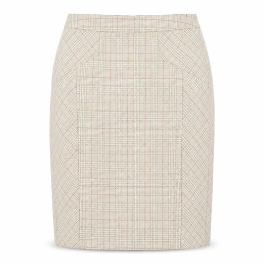Next Womens Beige Plaid Wool A-Line Skirt Size 10 Zip