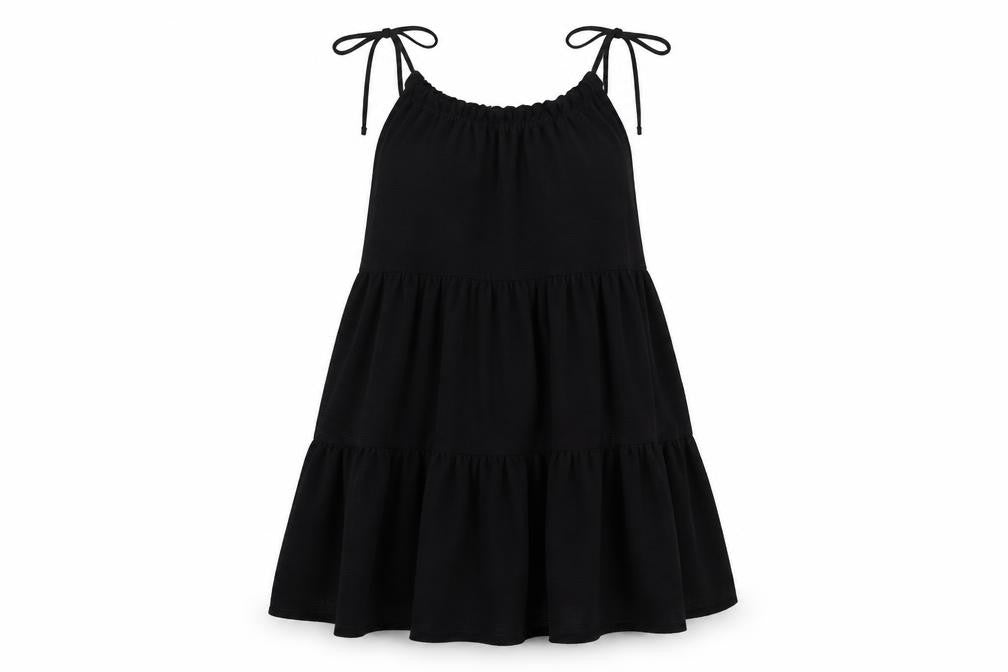 H&M Womens Black Polyester Tank Dress Size S Round Neck Pullover