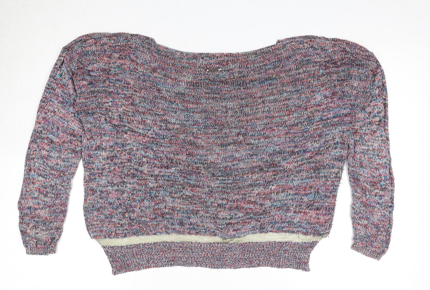 Smash Womens Multicoloured Boat Neck Polyester Pullover Jumper Size S