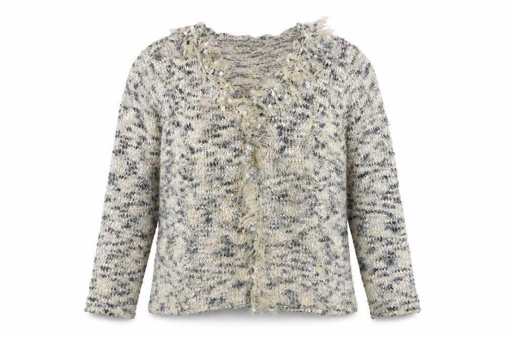 Frank Saul Womens Blue V-Neck Polyester Cardigan Jumper Size M