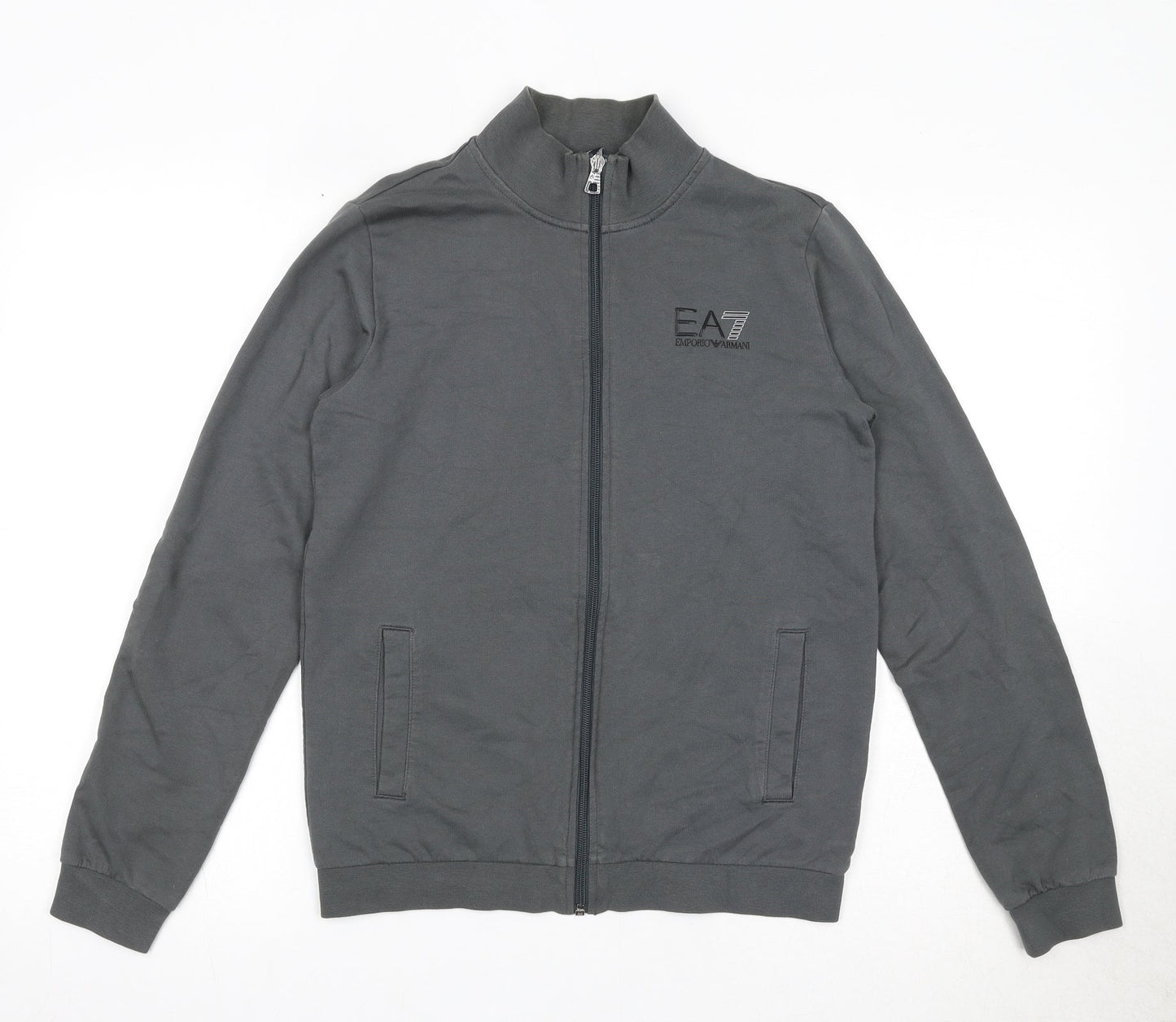 Emporio Armani Ea7 Boys Grey Cotton Full Zip Sweatshirt Size 14 Years Zip