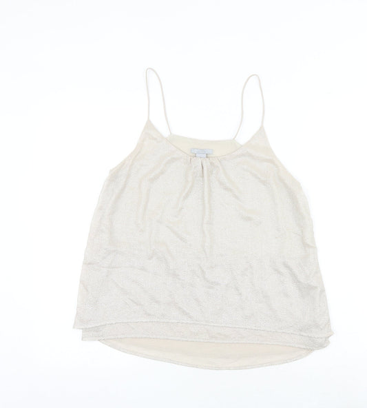 H&M Womens Gold Geometric Polyester Basic Tank Size 6 Round Neck