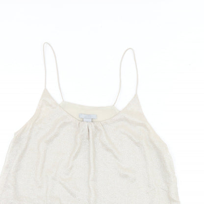 H&M Womens Gold Geometric Polyester Basic Tank Size 6 Round Neck
