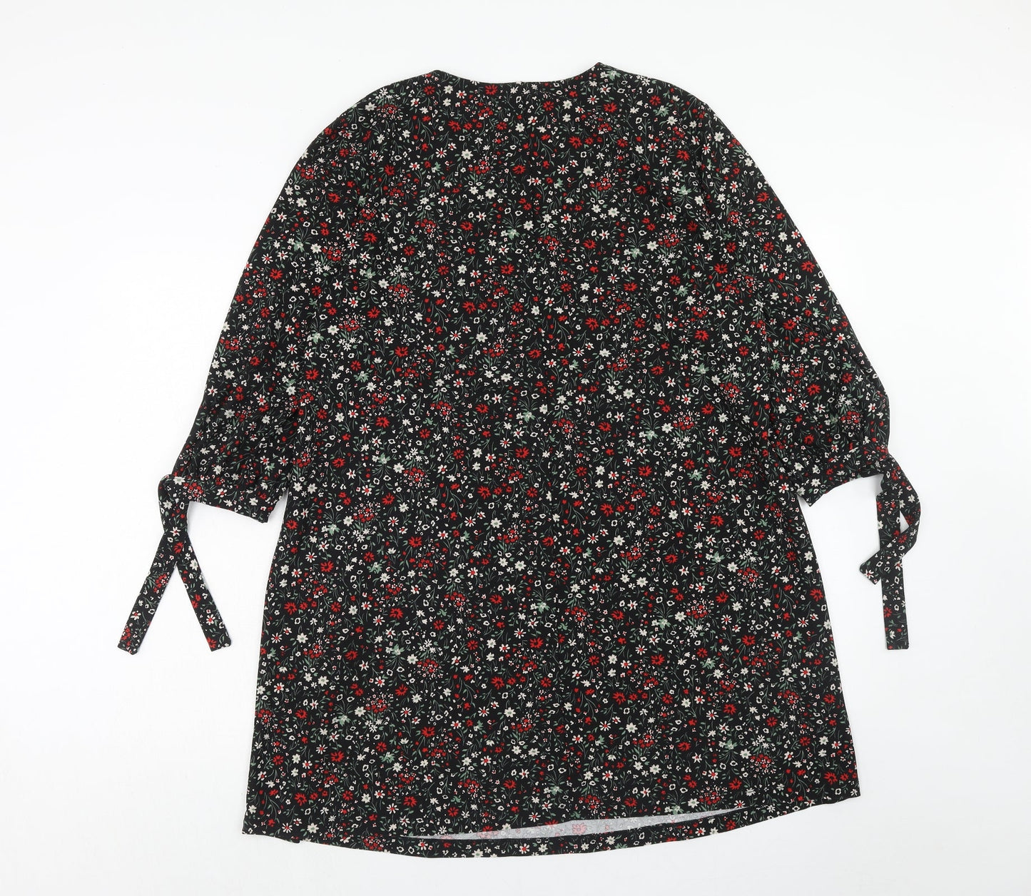 Mango Womens Multicoloured Floral Polyester A-Line Size L Round Neck Pullover