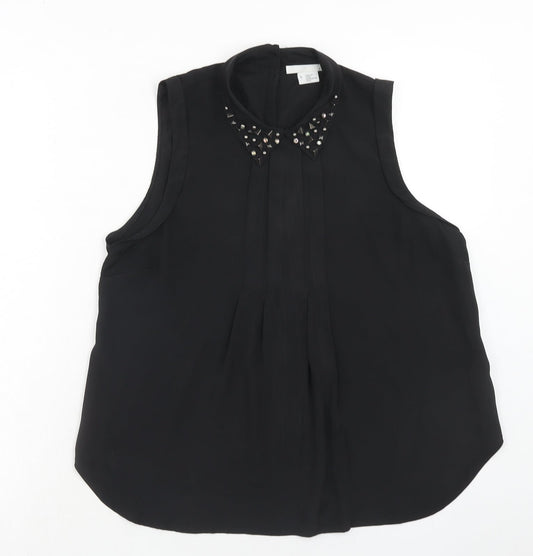 Cooperative Womens Black Polyester Basic Tank Size S Collared