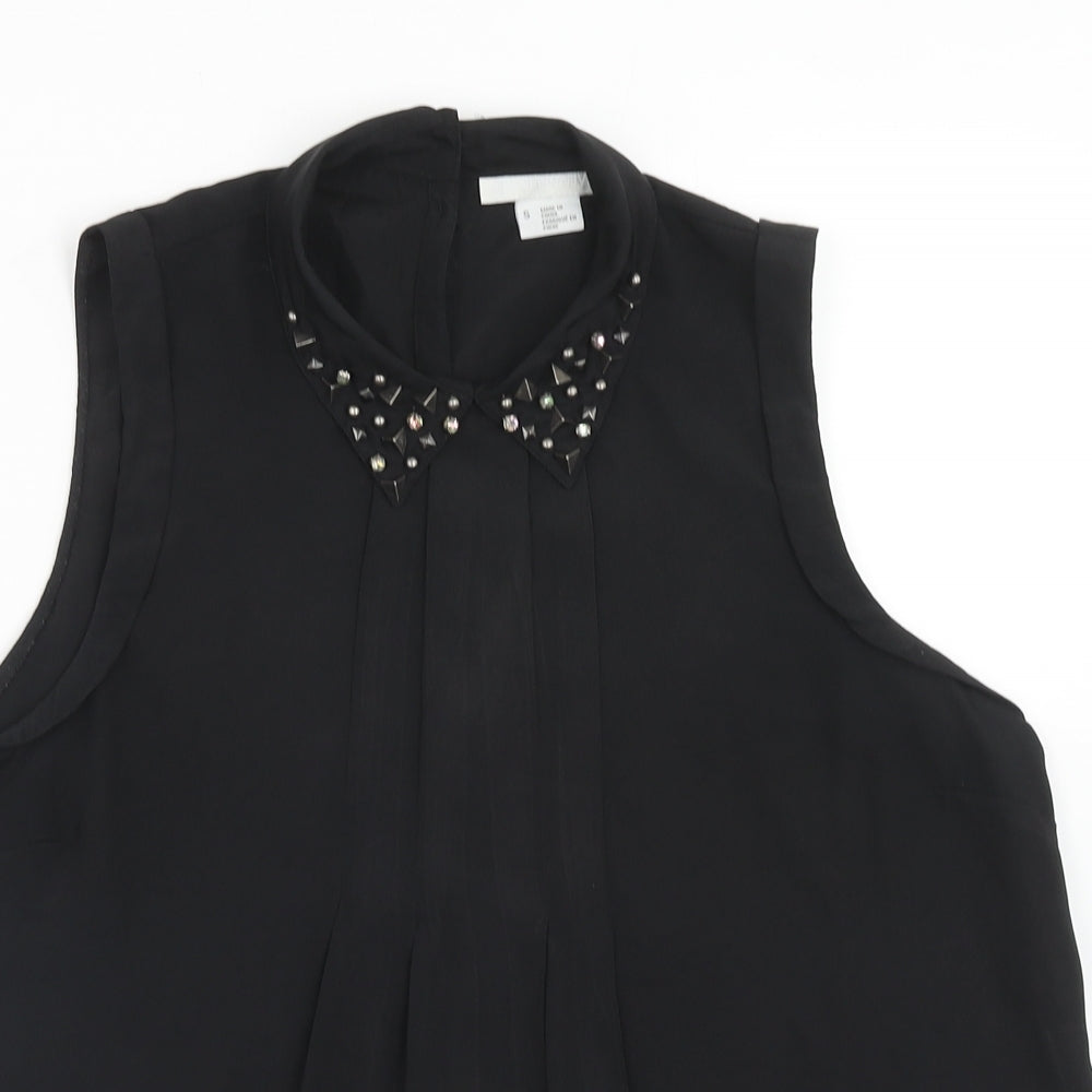 Cooperative Womens Black Polyester Basic Tank Size S Collared