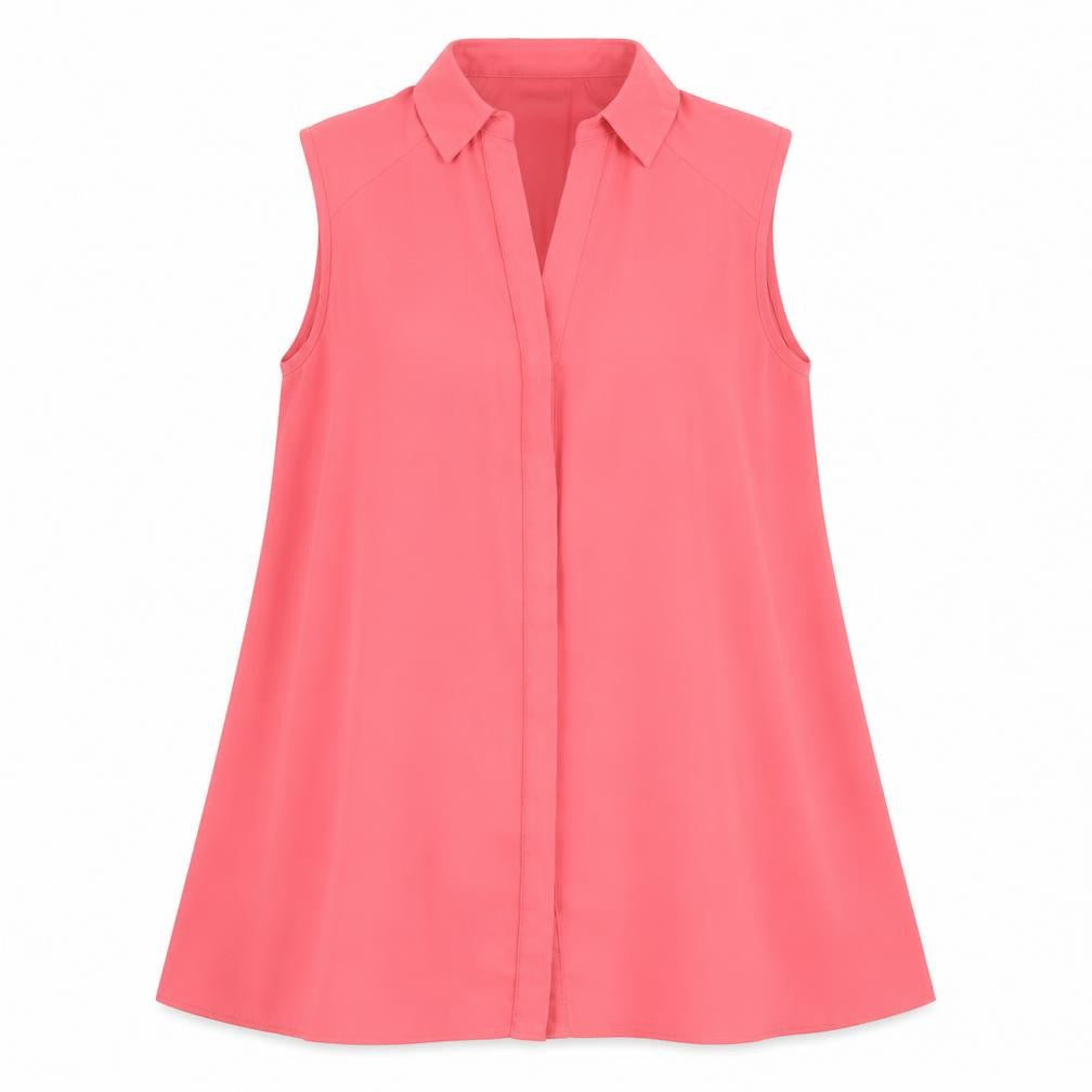 Dorothy Perkins Womens Pink Polyester Basic Button-Up Size 8 Collared