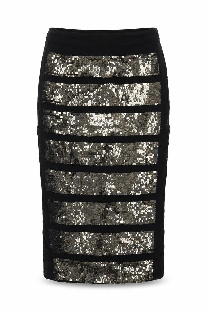ASOS Womens Black Geometric Viscose Straight & Pencil Skirt Size 8 Zip