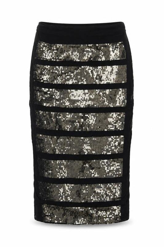 ASOS Womens Black Geometric Viscose Straight & Pencil Skirt Size 8 Zip