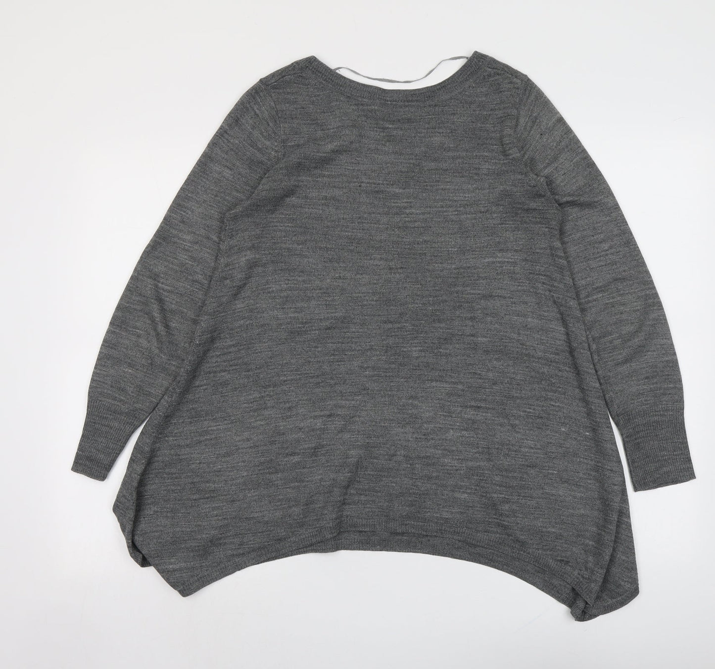 H&M Womens Grey Round Neck Acrylic Pullover Jumper Size S