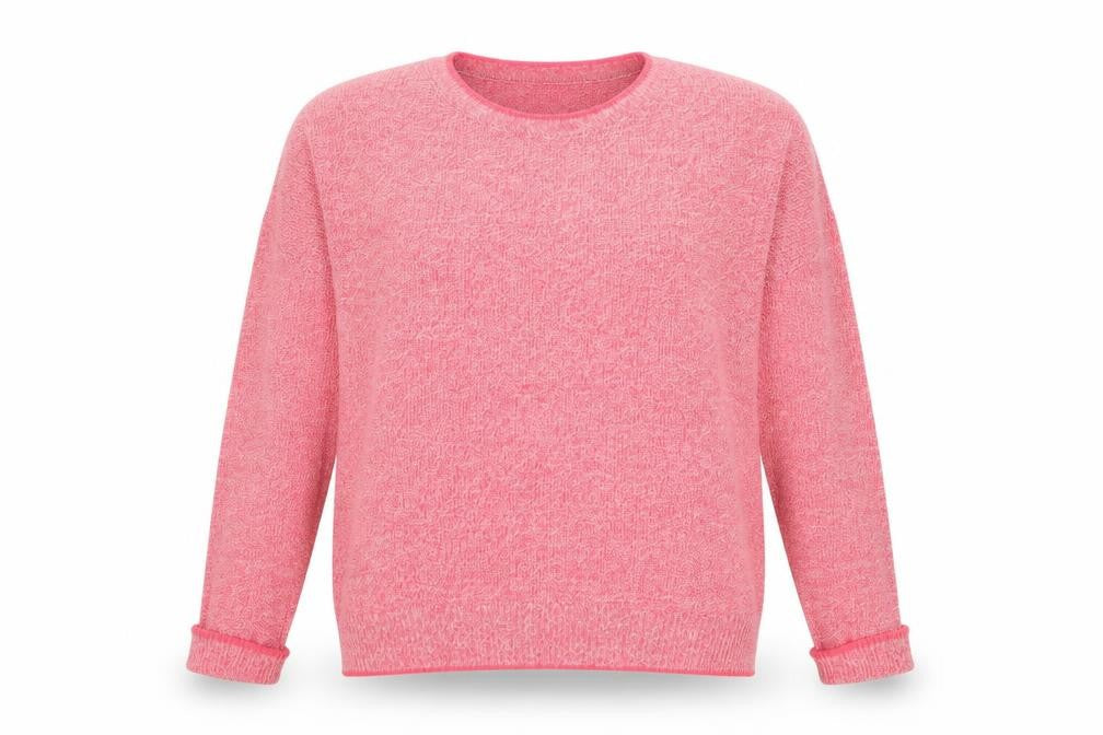 Topshop Womens Pink Round Neck Acrylic Pullover Jumper Size 10