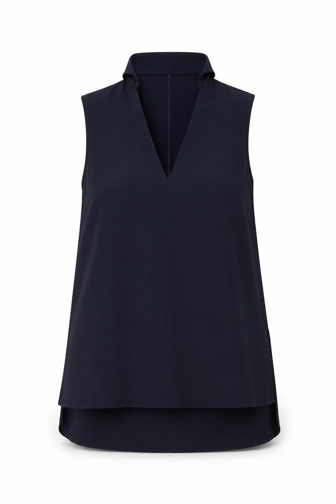 Topshop Womens Blue Polyester Basic Blouse Size 10 V-Neck