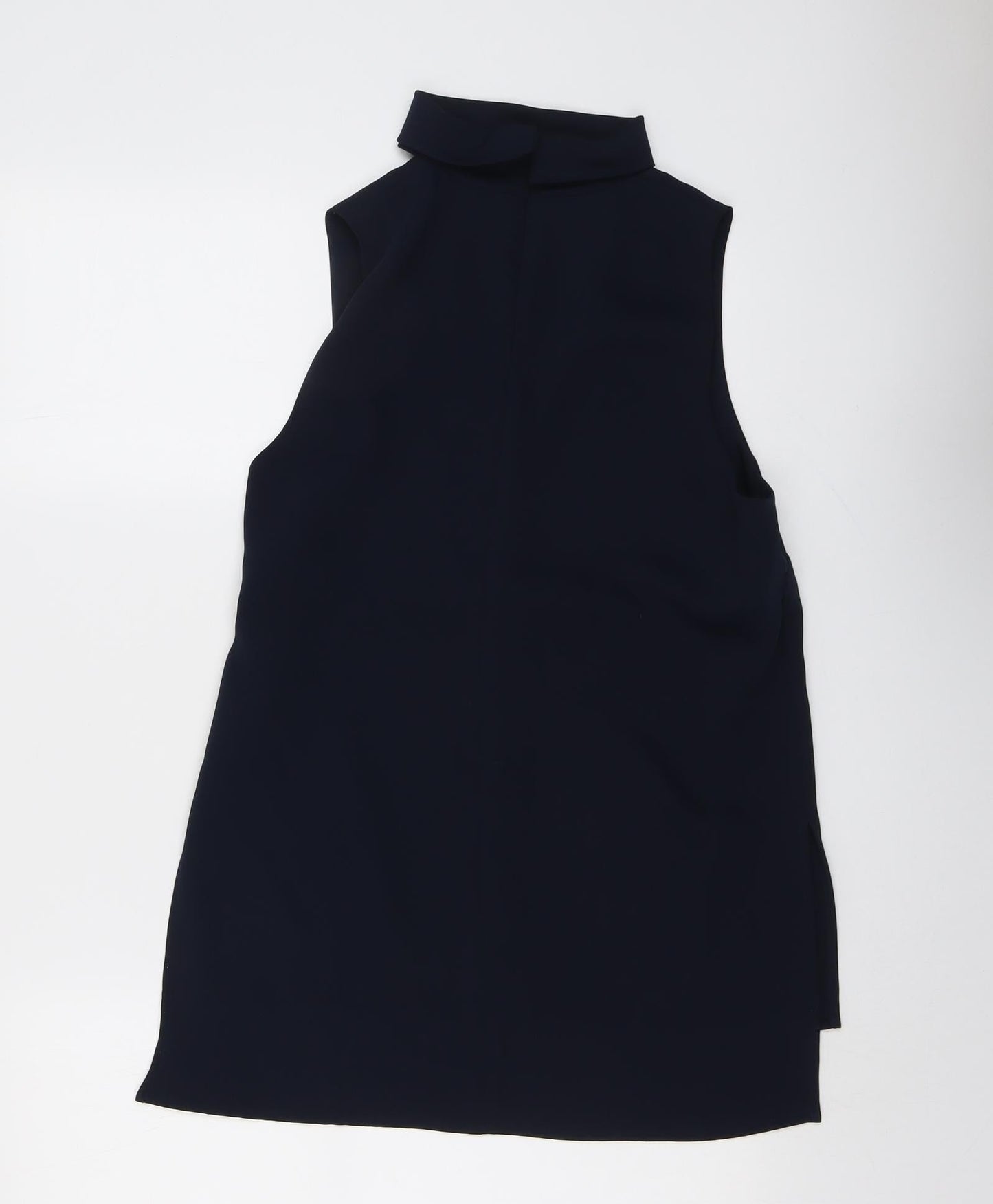 Topshop Womens Blue Polyester Basic Blouse Size 10 V-Neck