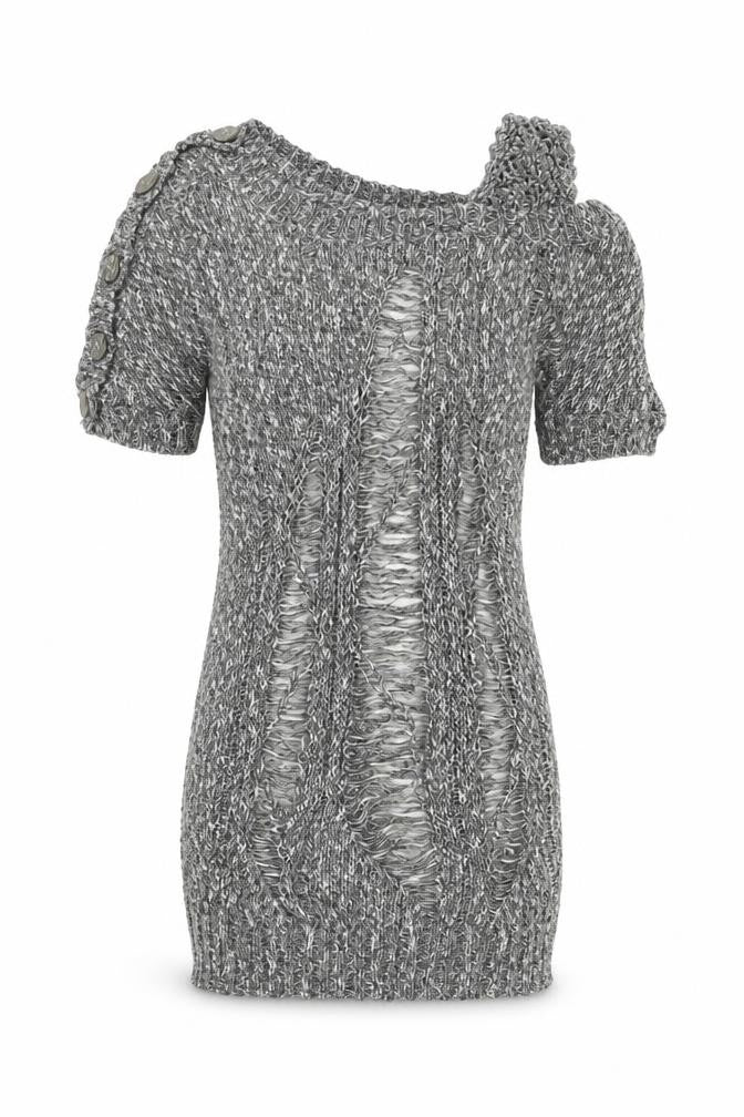 Moku Womens Grey Boat Neck Acrylic Pullover Jumper Size M