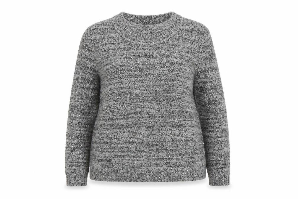 Marks & Spencer Womens Grey Round Neck Polyester Pullover Jumper Size 10