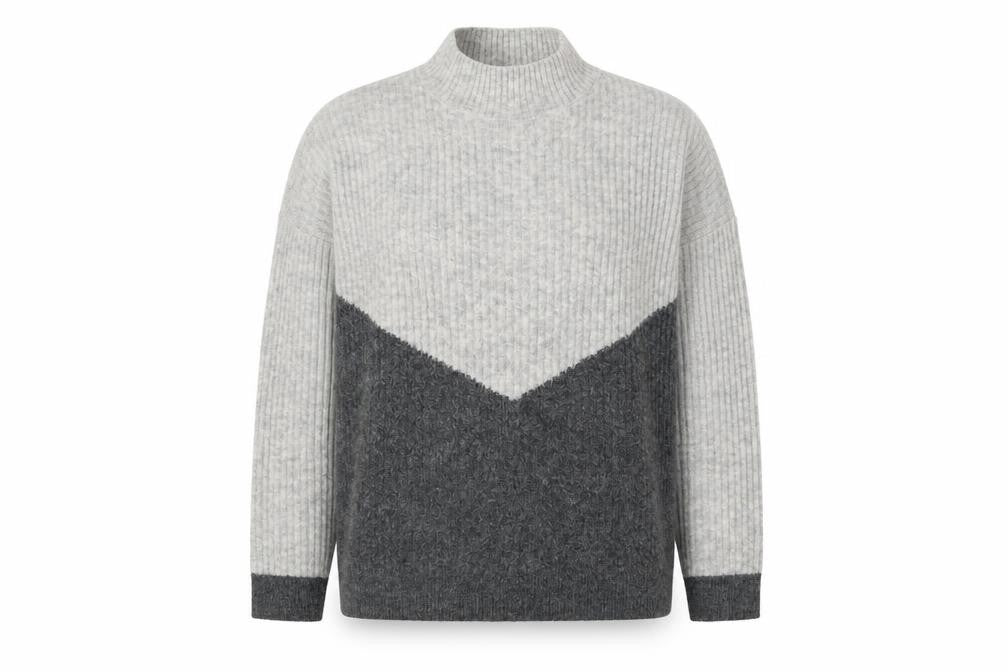 Marks & Spencer Womens Grey High Neck Acrylic Pullover Jumper Size M