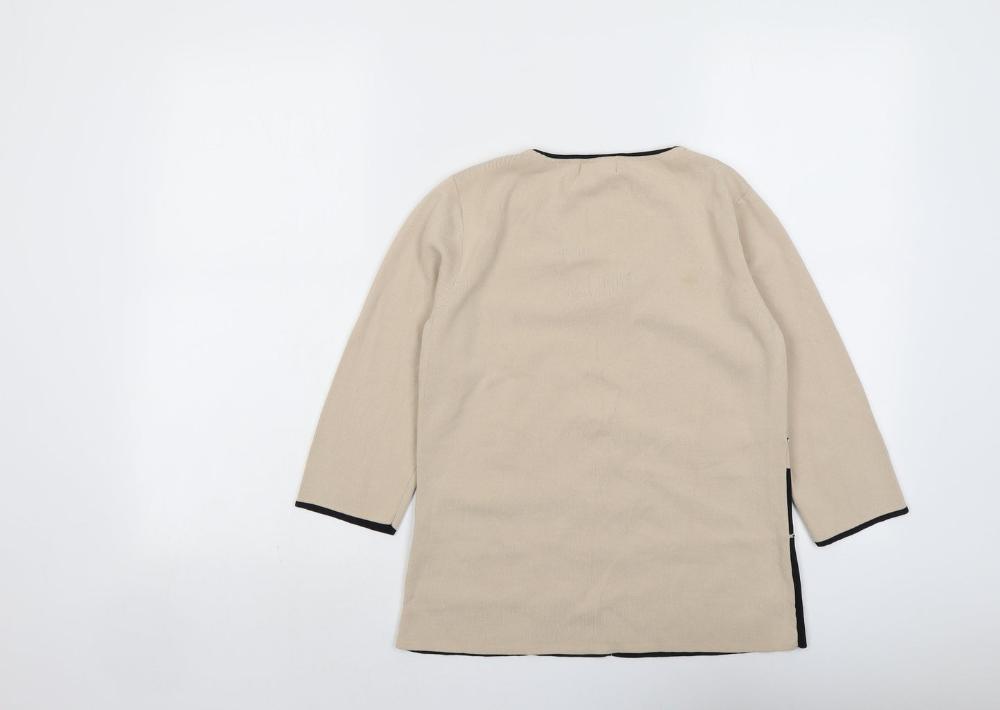 Sky Designs Womens Beige V-Neck Viscose Pullover Jumper Size 10