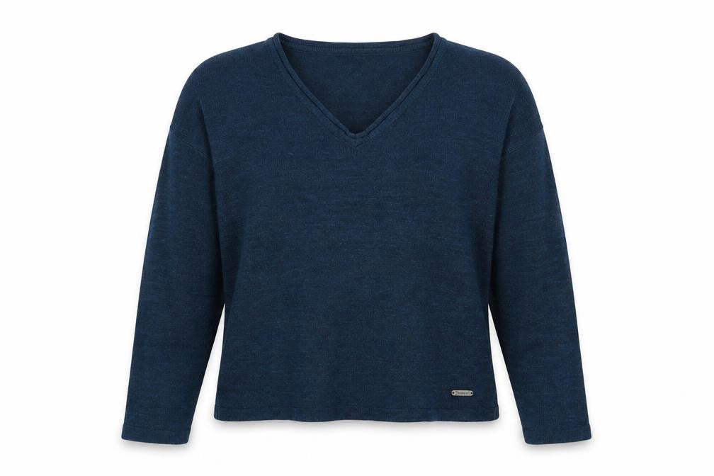 The Roadster Womens Blue V-Neck Acrylic Pullover Jumper Size S