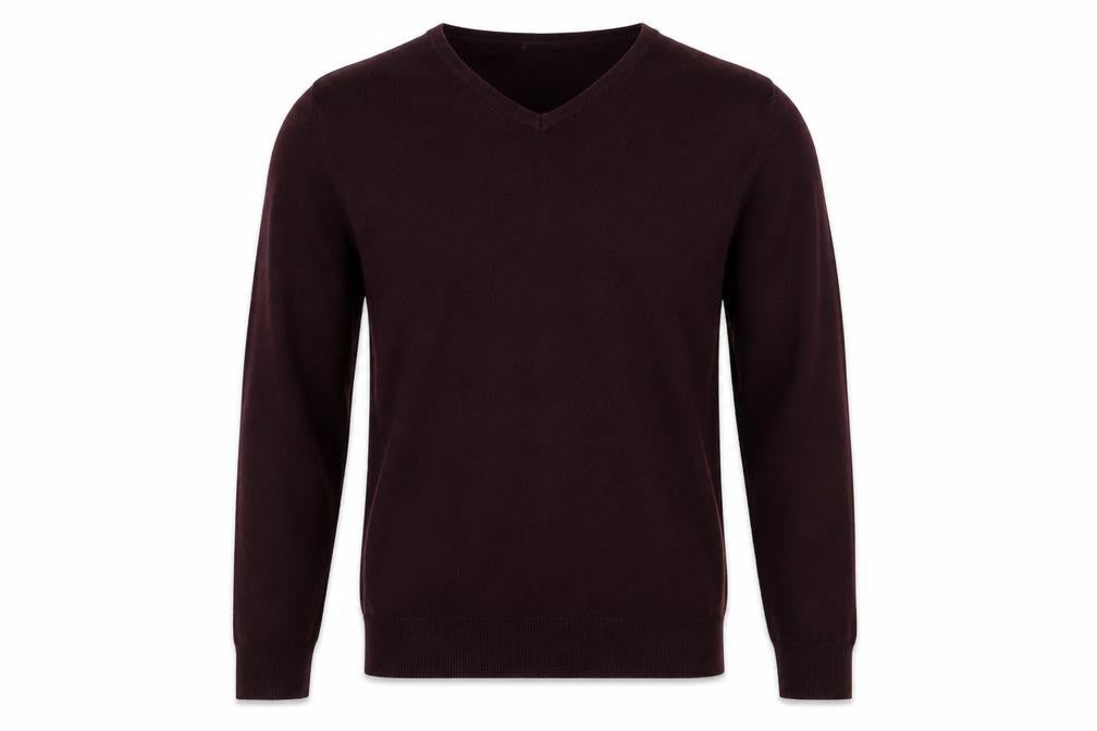 H&M Mens Purple V-Neck Cotton Pullover Jumper Size M Long Sleeve