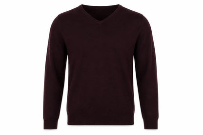 H&M Mens Purple V-Neck Cotton Pullover Jumper Size M Long Sleeve