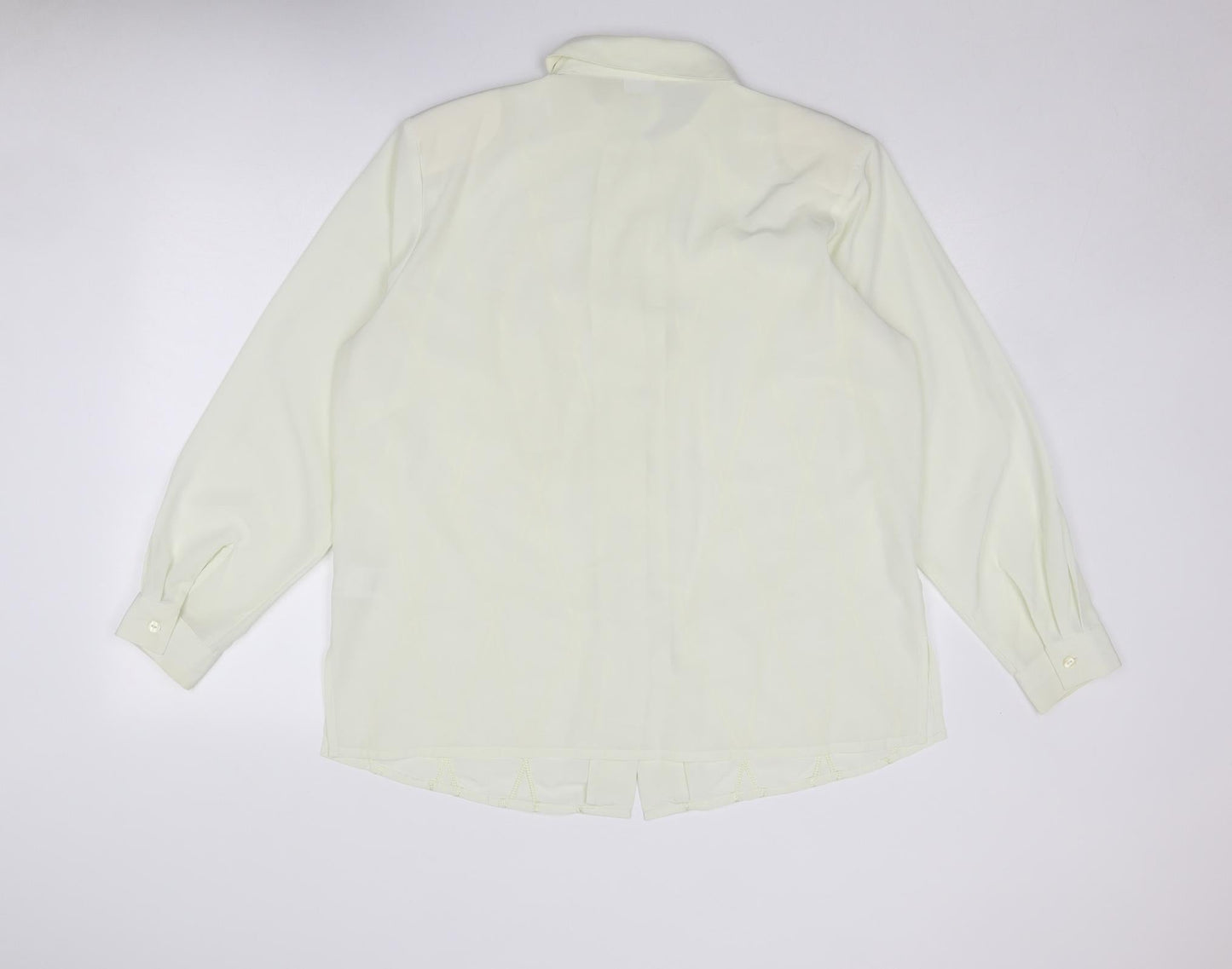 Damart Womens Ivory Polyester Basic Button-Up Size 20 Collared