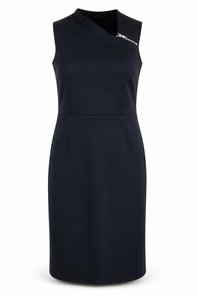 Label Lab Womens Blue Polyester A-Line Size 16 V-Neck Zip