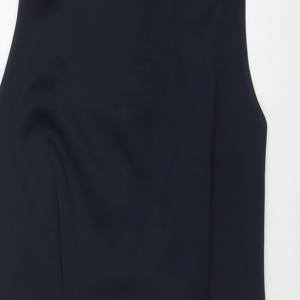 Label Lab Womens Blue Polyester A-Line Size 16 V-Neck Zip